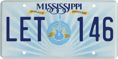 MS license plate LET146