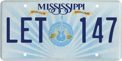 MS license plate LET147