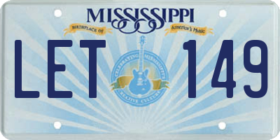 MS license plate LET149