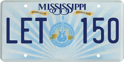 MS license plate LET150