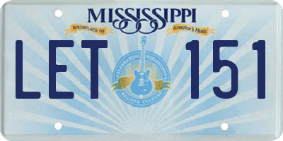 MS license plate LET151