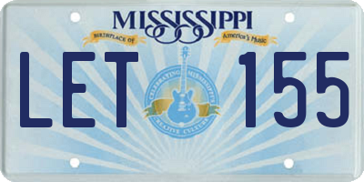 MS license plate LET155
