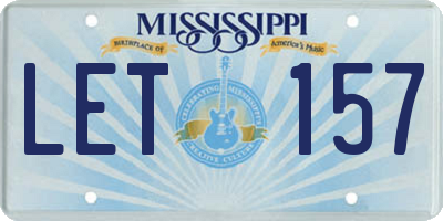 MS license plate LET157