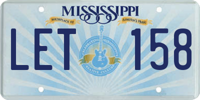 MS license plate LET158
