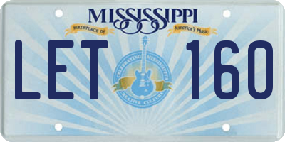 MS license plate LET160