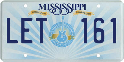 MS license plate LET161