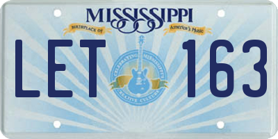MS license plate LET163