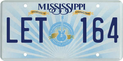 MS license plate LET164
