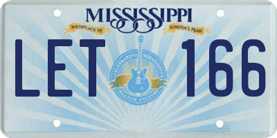 MS license plate LET166