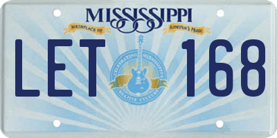 MS license plate LET168