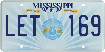 MS license plate LET169