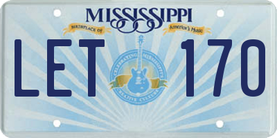 MS license plate LET170