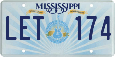 MS license plate LET174