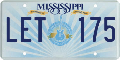 MS license plate LET175