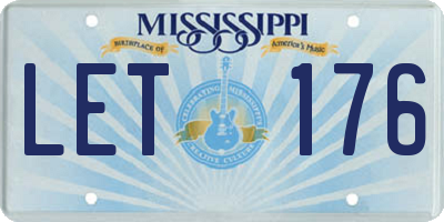MS license plate LET176