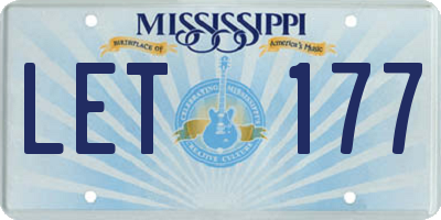 MS license plate LET177