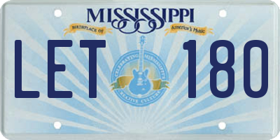 MS license plate LET180