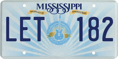 MS license plate LET182