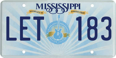 MS license plate LET183
