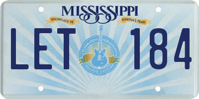 MS license plate LET184