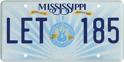 MS license plate LET185