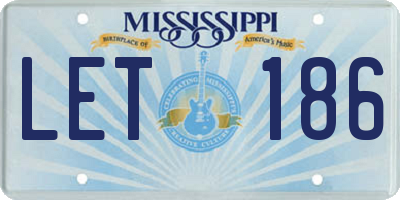 MS license plate LET186
