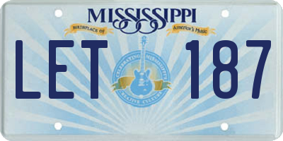 MS license plate LET187
