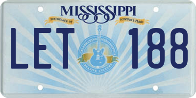 MS license plate LET188