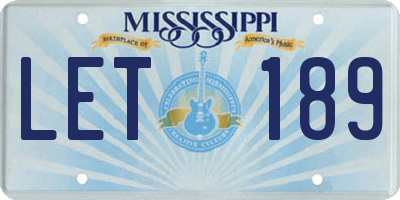 MS license plate LET189