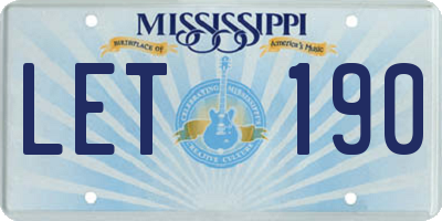 MS license plate LET190