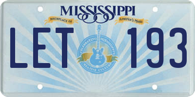 MS license plate LET193