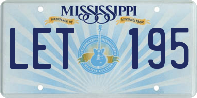 MS license plate LET195