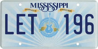MS license plate LET196