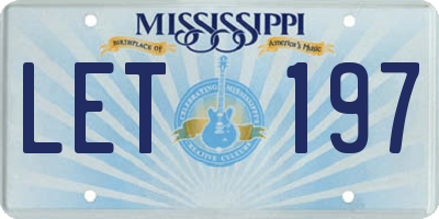 MS license plate LET197