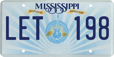 MS license plate LET198