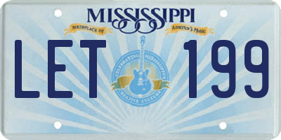MS license plate LET199