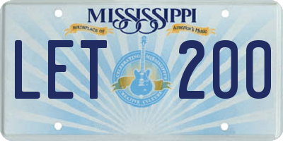 MS license plate LET200