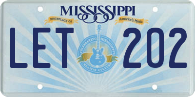 MS license plate LET202