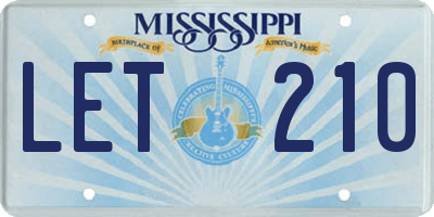 MS license plate LET210