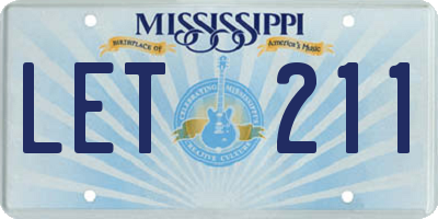 MS license plate LET211