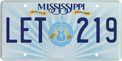 MS license plate LET219
