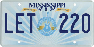 MS license plate LET220