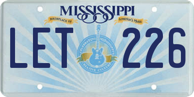 MS license plate LET226