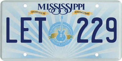 MS license plate LET229
