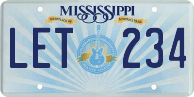 MS license plate LET234