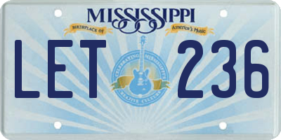 MS license plate LET236