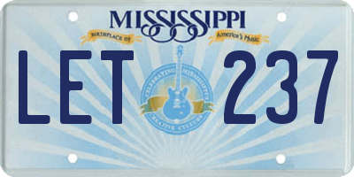 MS license plate LET237