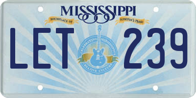 MS license plate LET239