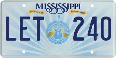 MS license plate LET240