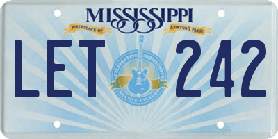MS license plate LET242